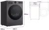 LG RHX5009TBB hőszivattyús szárítógép 9 kg, Dual Inverter, ThinQ WiFi