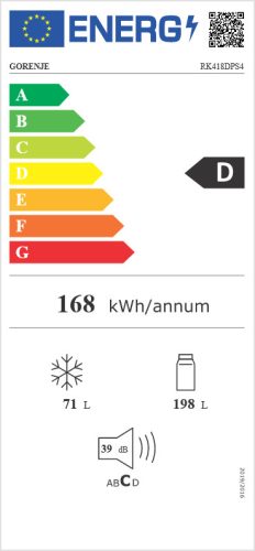 GORENJE RK418DPS4 alulfagyasztós hűtőszekrény