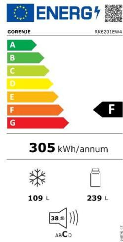 Gorenje RK6201EW4 alulfagyasztós hűtőszekrény