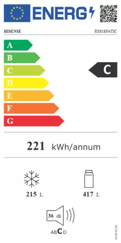 HISENSE RS 818N4 TIC Side by Side hűtőszekrény 