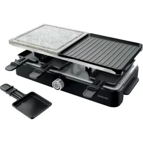   Sencor SBG 0260BK raclette grill 1400 W, kőlap és bordázott grillezőlap