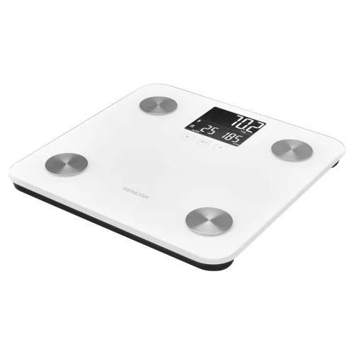 Sencor SBS 6025WH személymérleg testanalízissel, 180 kg terhelhetőséggel