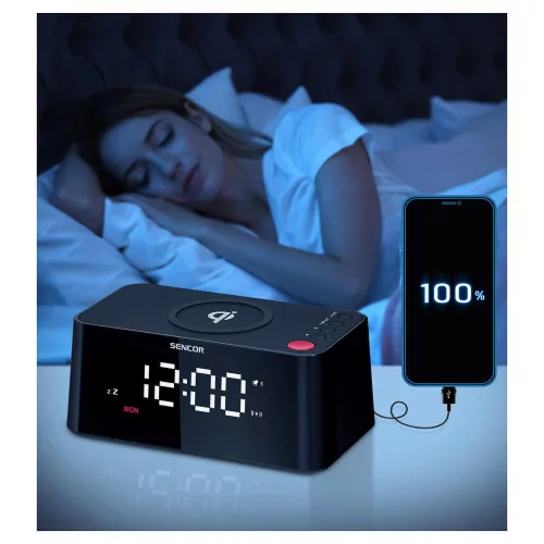 SENCOR SDC7600QI ébresztőóra töltővel
