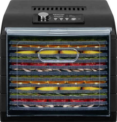 Sencor SFD 6600BK aszalógép 12 tálcás, 5 automatikus program, fekete