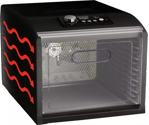 Sencor SFD 6600BK aszalógép 12 tálcás, 5 automatikus program, fekete