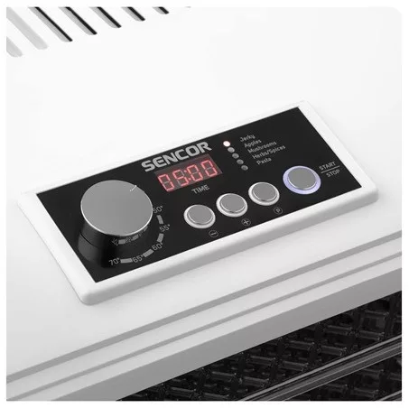 Sencor SFD 6500WH aszalógép, 6 tálcás, 5 automatikus programmal
