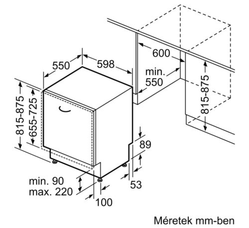 BOSCH SMV2HVX02E beépíthető mosogatógép 14 terítékes