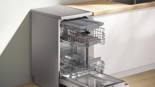 BOSCH SPS4HMI49E keskeny szabadonálló mosogatógép, 10 terítékes, inox