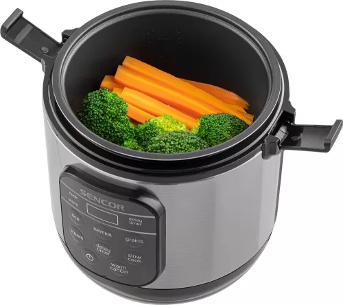 Sencor SRM 0650SS többfunkciós rizsfőző 0,6 l kapacitás, digitális kijelző