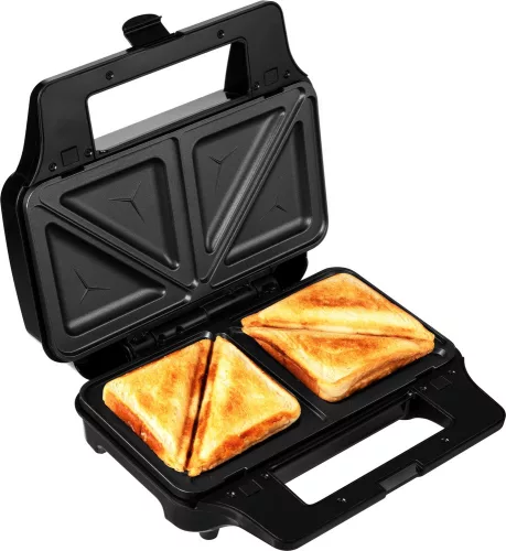 Sencor SSM 9940SS szendvicssütő 4 cserélhető sütőlappal és gofri funkcióval, 900 W
