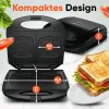 Clatronic ST 3814 szendvicssütő fekete, 820 W, tapadásmentes bevonattal