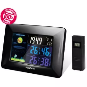   Sencor SWS 4250 vezeték nélküli meteorológiai állomás, kültéri és beltéri hőmérséklet, páratartalom, színes LCD