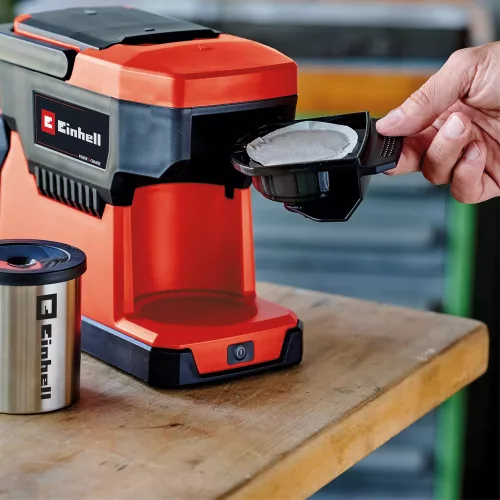 Einhell TE-CF 18 Li-Solo akkumulátoros kávéfőző, filteres és kávépárnás