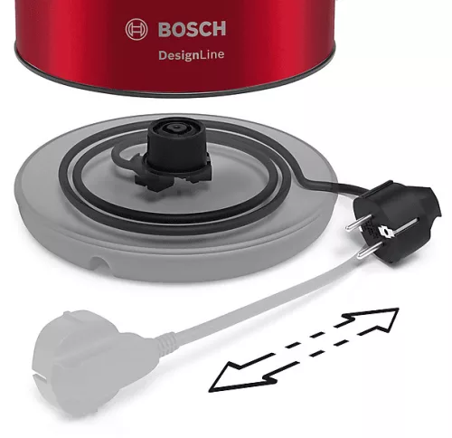 BOSCH TWK3P424 nemesacél vízforraló 1,7 l, kivehető vízkőszűrővel