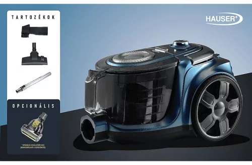HAUSER VC-730 porzsák nélküli porszívó, 700 W, 3 literes portartály, mosható HEPA szűrő