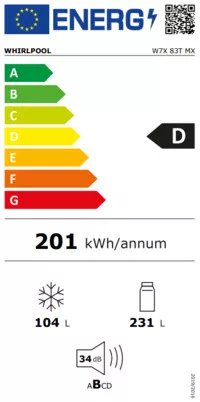 Whirlpool W7X 83T MX alulfagyasztós hűtőszekrény