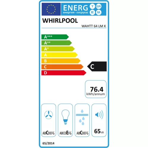 WHIRLPOOL WAHTT 64 LM K fekete, kihúzható elszívó