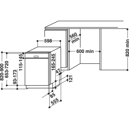 WHIRLPOOL WBO 3T133 PF X inox mosogatógép