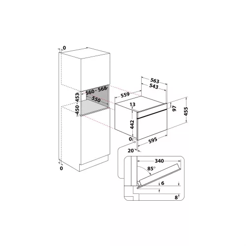 WHIRLPOOL WCW11O7FHTSSM beépíthető mikrohullámú sütő 