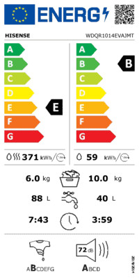 HISENSE WDQR 1014 EVAJMT mosó- és szárítógép 10/6 kg, 1400 ford