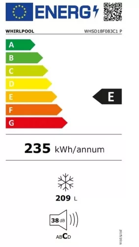 WHIRLPOOL WHSD18F083C1 P fagyasztószekrény beépíthető 7 rekesz