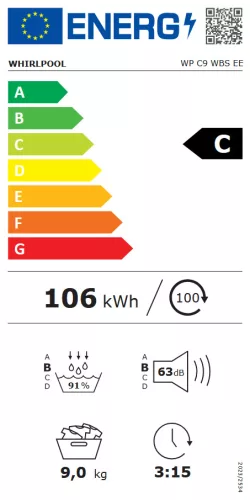 WHIRLPOOL WP C9 WBS EE hőszivattyús szárítógép