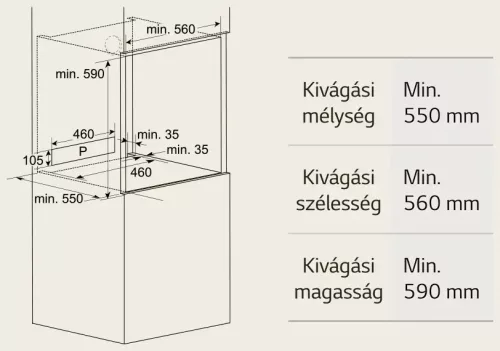 LG WS5D7230S beépíthető multifunkciós sütő 72 l, Air Fry funkció, A energiaosztály