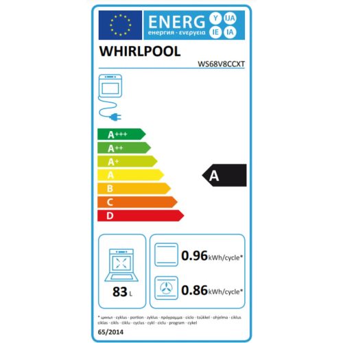 WHIRLPOOL WS68V8CCX/E kerámialapos tűzhely