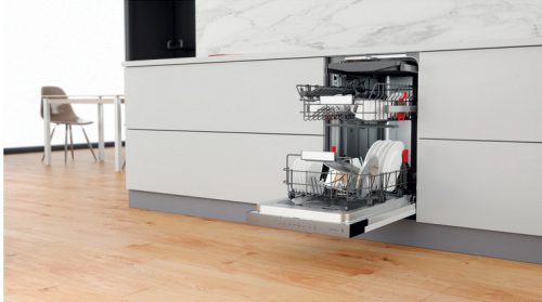 WHIRLPOOL WSBO 3O34 PF X keskeny beépíthető mosogatógép inox külső panel