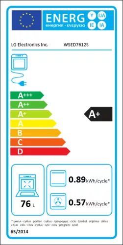 LG WSED7612S beépíthető sütő 76 l, InstaView, Air Fry, Wi-Fi