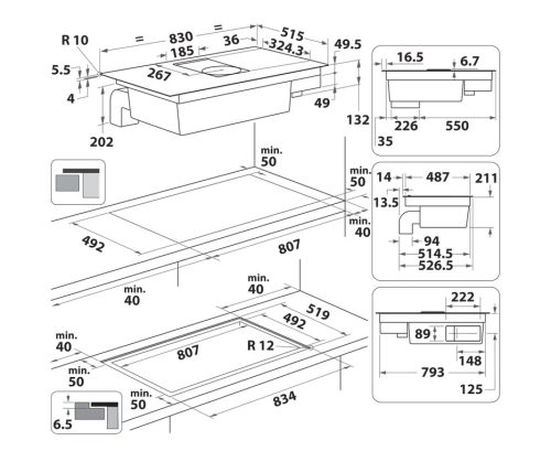 WHIRLPOOL WVH 92 K/1 indukciós főzőlap beépített elszívóval