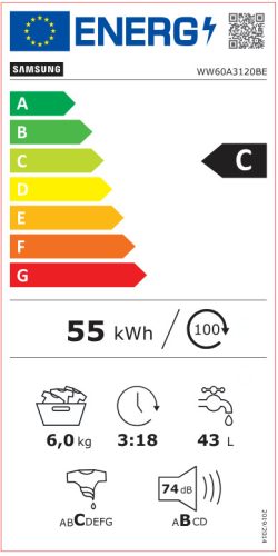 SAMSUNG WW60A3120BE/LE keskeny elöltöltős mosógép