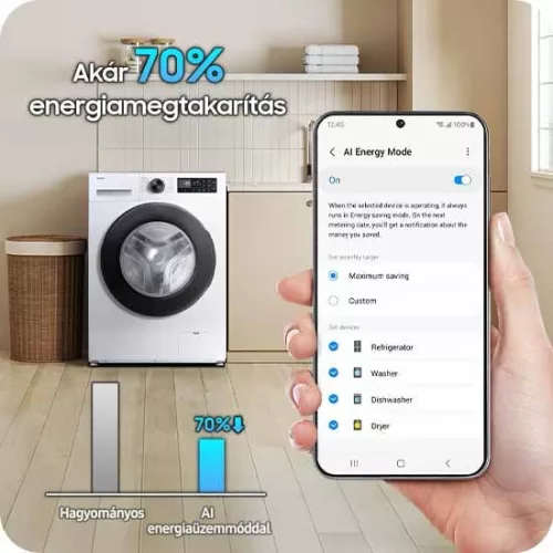Samsung WW80FG5L32AELE keskeny elöltöltős mosógép 8 kg, AI Ecobubble™, WiFi