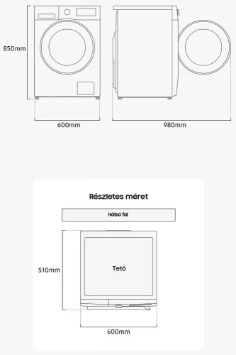Samsung WW80FG5L32AELE keskeny elöltöltős mosógép 8 kg, AI Ecobubble™, WiFi