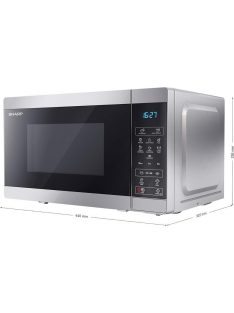   SHARP YC-MS02E-S 20L, digitális mikrohullámú sütő, ezüst